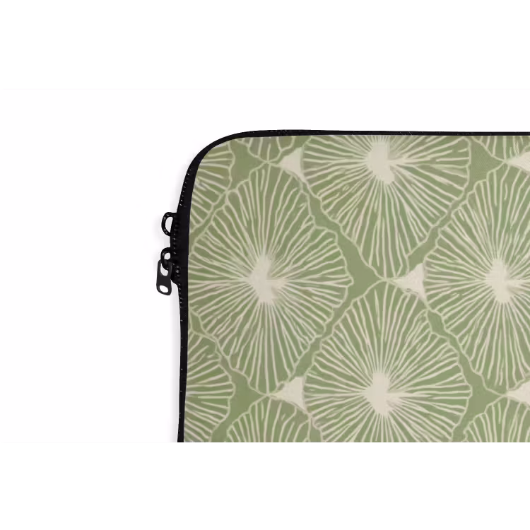 Laptophoes Saliegroen - Botanisch - Ruiten - Organisch - Patroon — 5