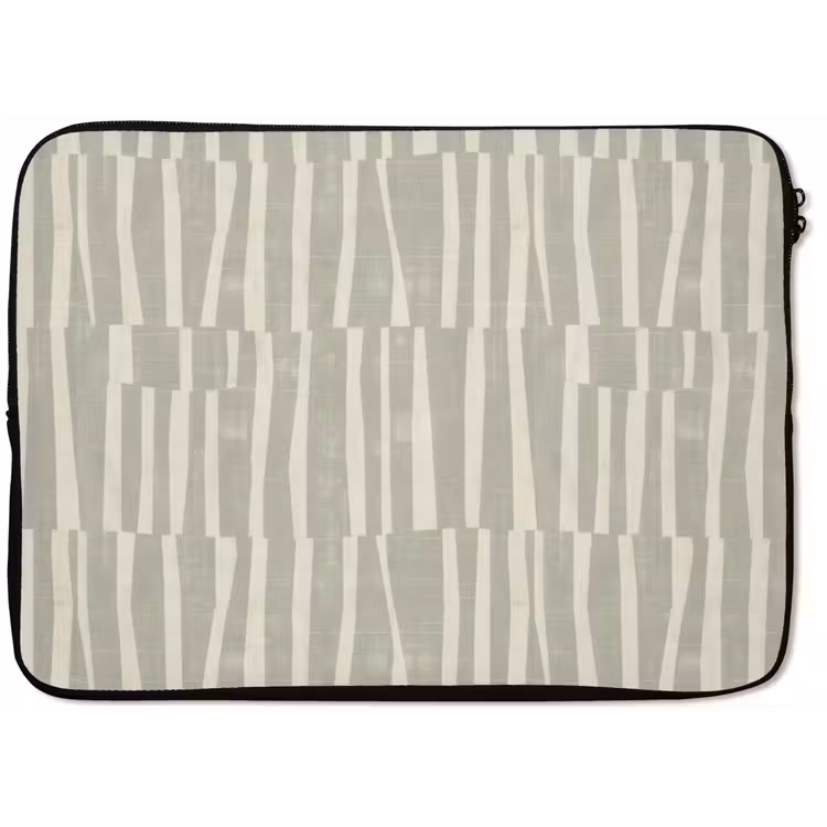 Laptophoes Saliegroen - Strepen - Geometrisch - Textuur - Patroon — 1