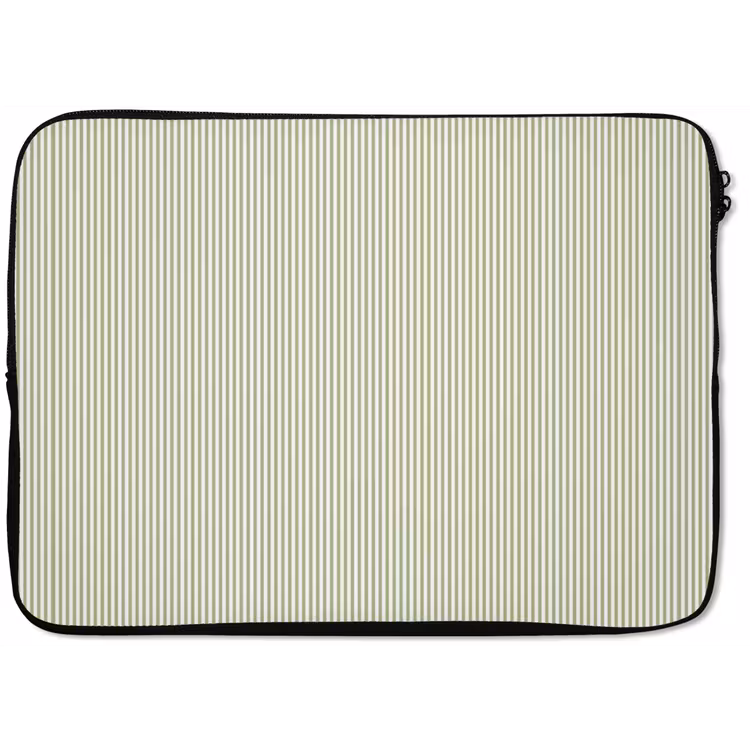 Laptophoes Saliegroen - Strepen - Minimalistisch - Patroon — 1