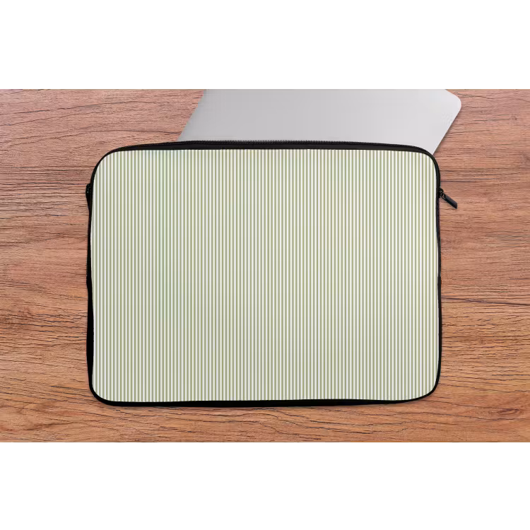 Laptophoes Saliegroen - Strepen - Minimalistisch - Patroon — 2