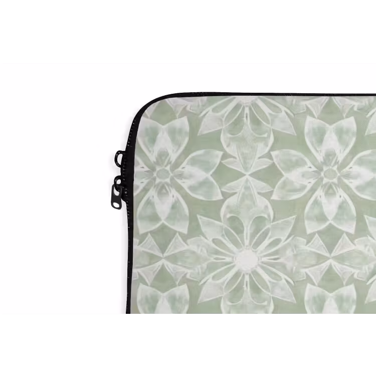 Laptophoes Saliegroen - Symmetrisch - Mandala - Ornament - Patroon — 5