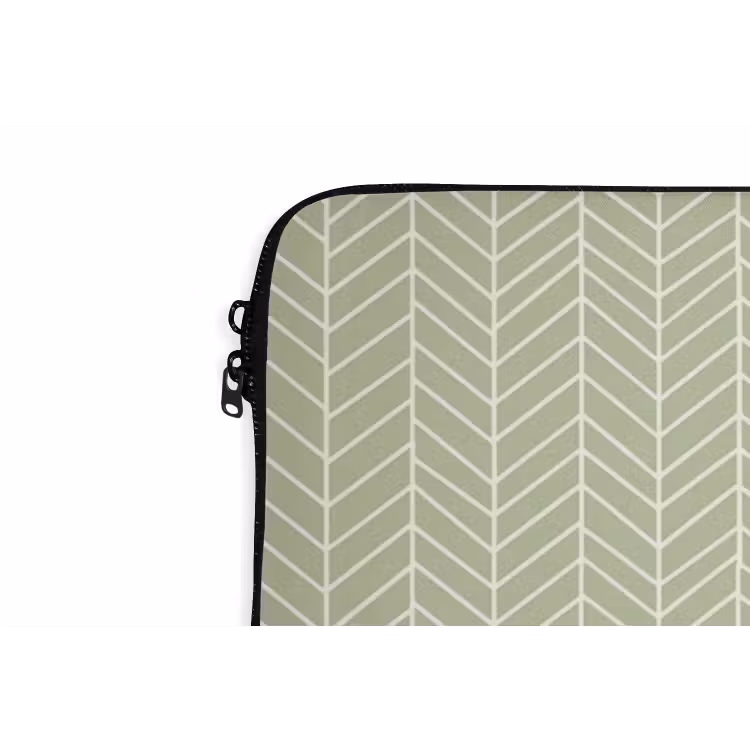 Laptophoes Saliegroen - Visgraat - Geometrisch - Patroon — 5