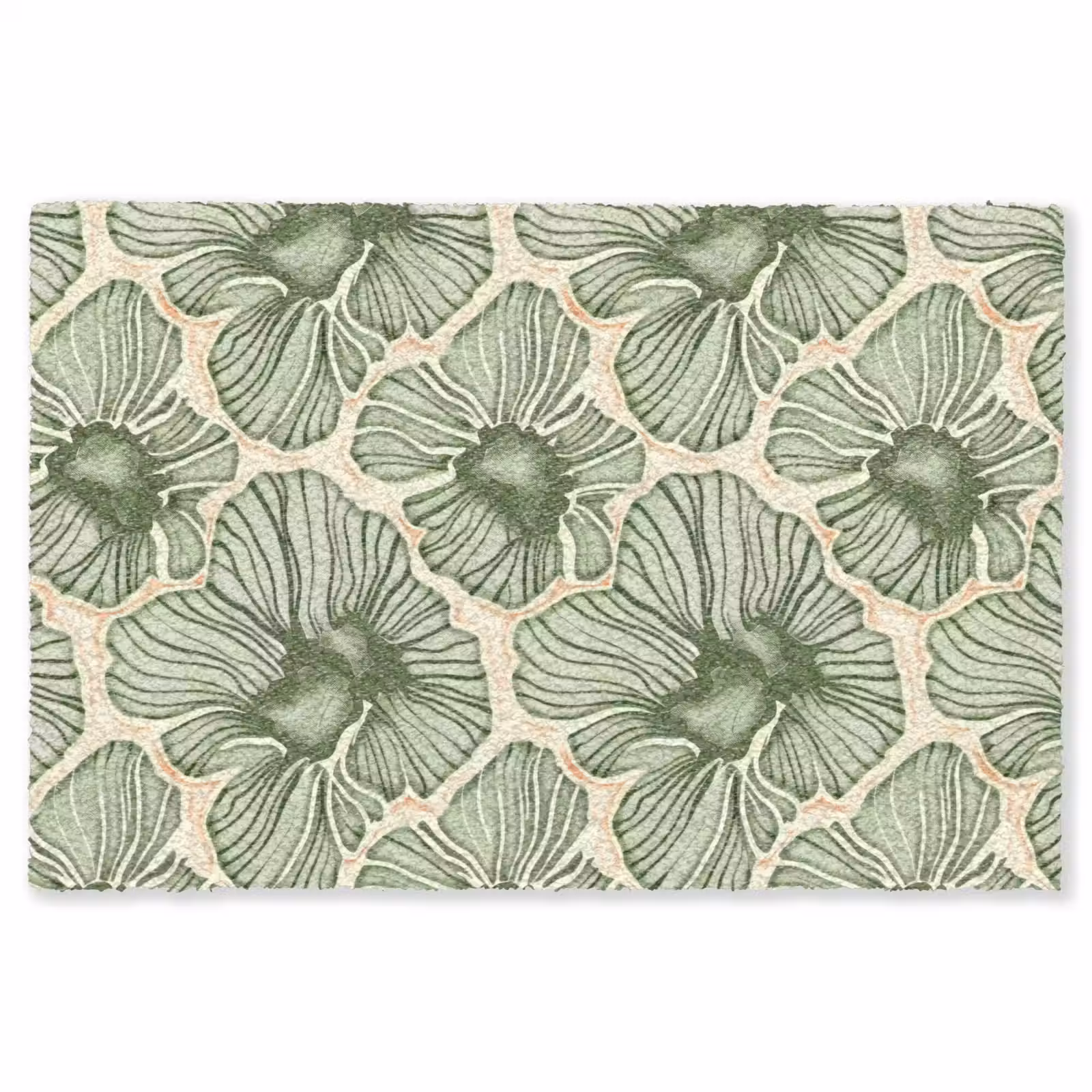 Vloerkleed - Groen - Botanisch - Bloemen - Organisch - Patroon — 1