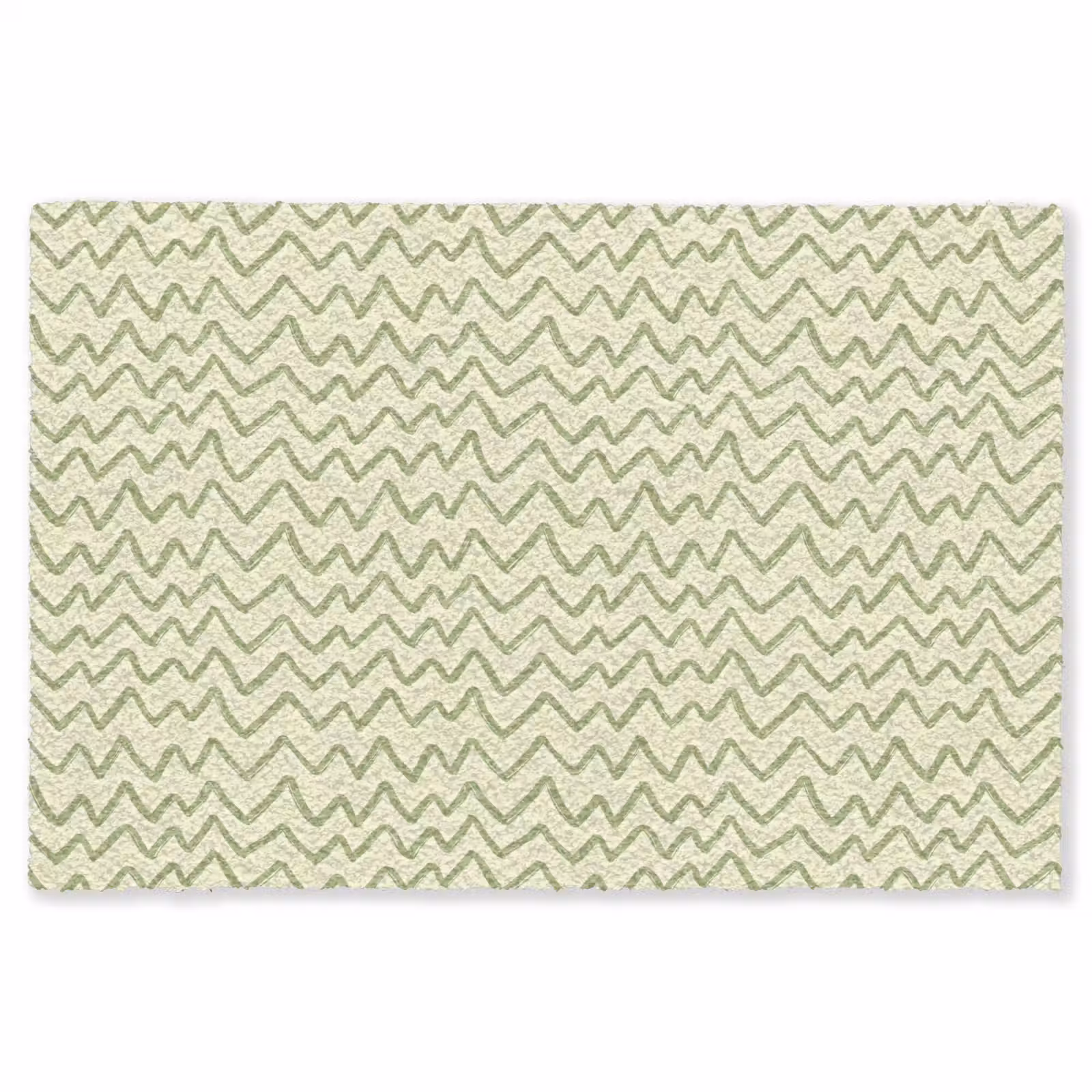 Vloerkleed - Saliegroen - Zigzag - Handgetekend - Patroon — 1