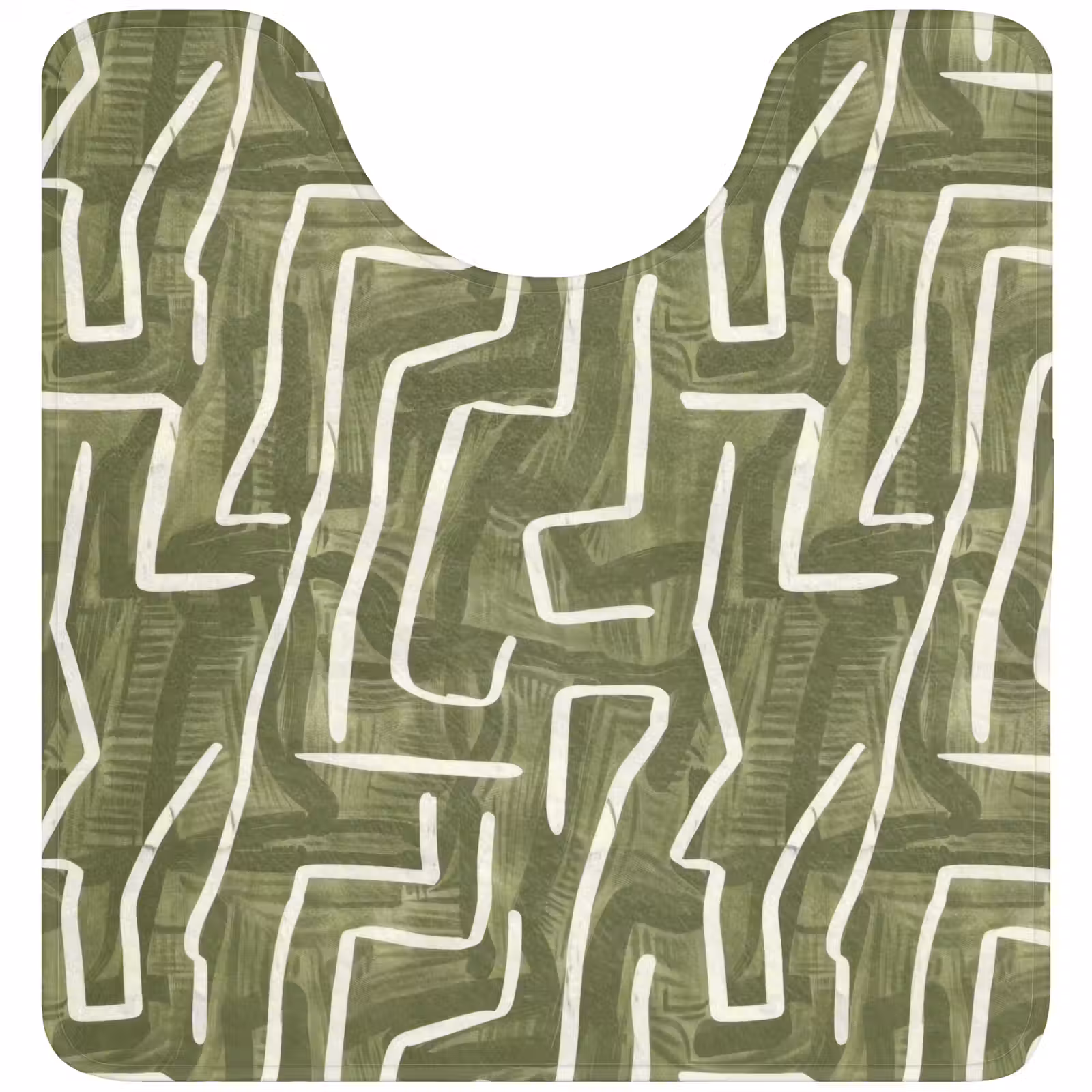 WC Mat - Groen - Abstract - Penseelstreken - Patroon — 1