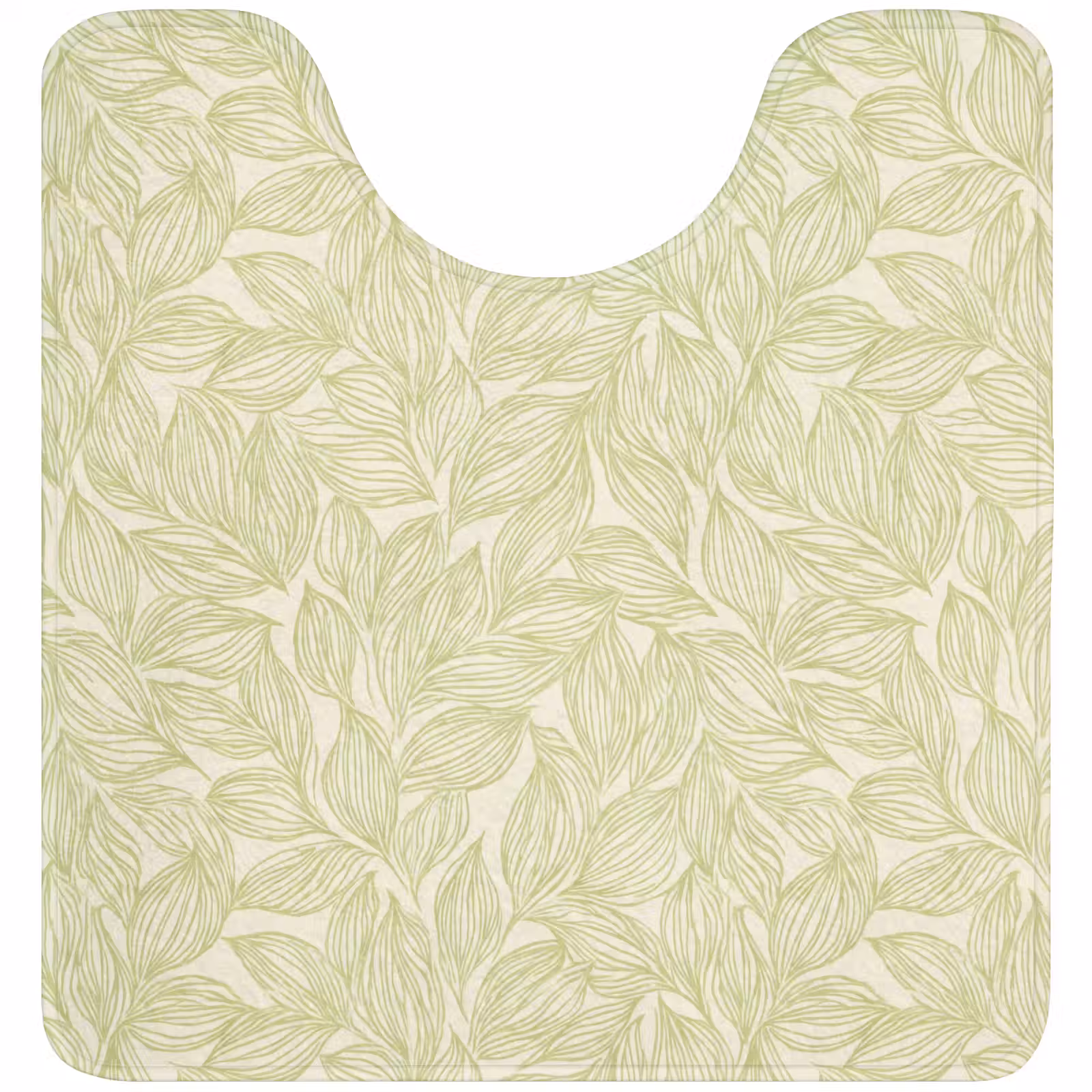 WC Mat - Saliegroen - Botanisch - Bladeren - Handgetekend - Patroon — 1
