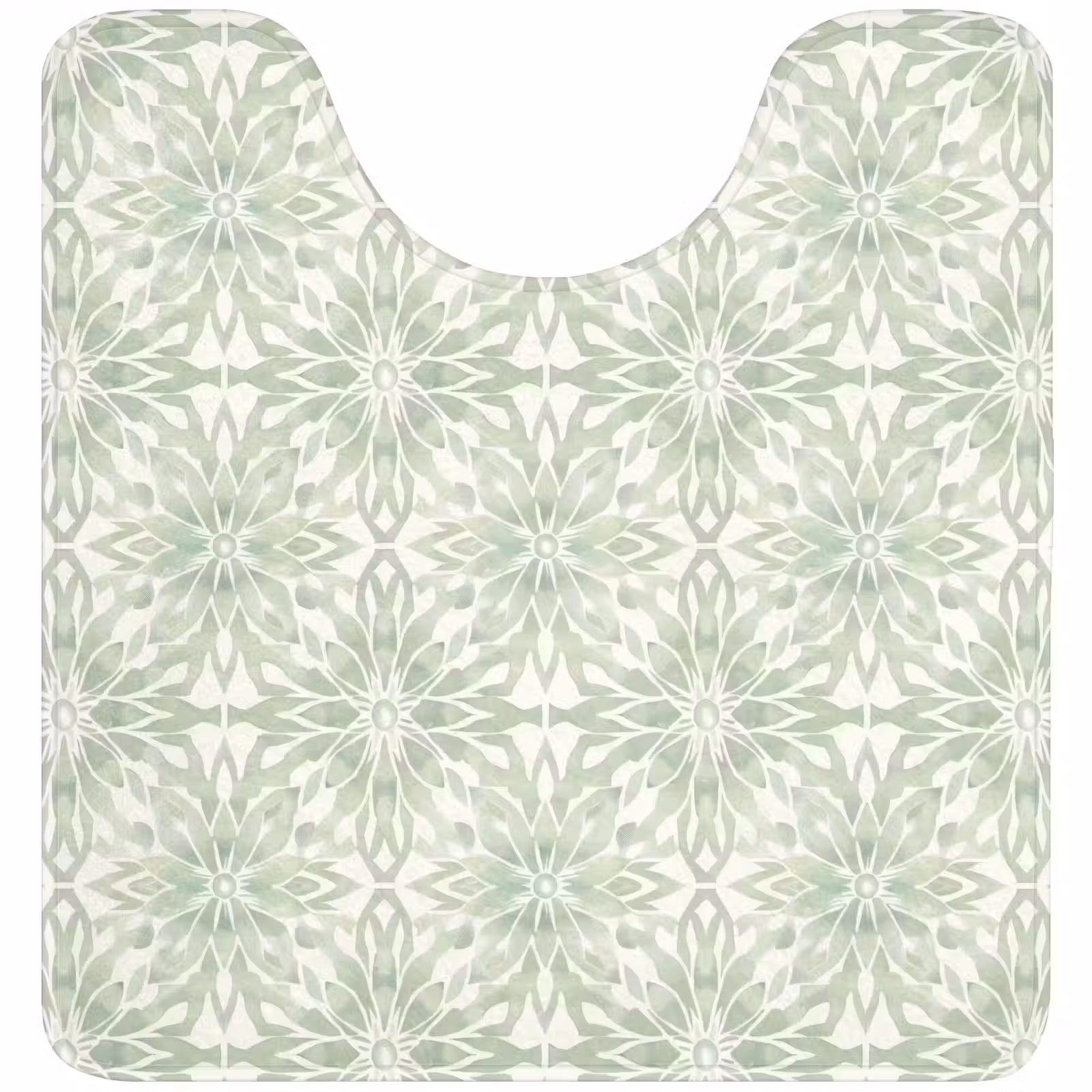 WC Mat - Saliegroen - Symmetrisch - Mandala - Ornament - Patroon — 1