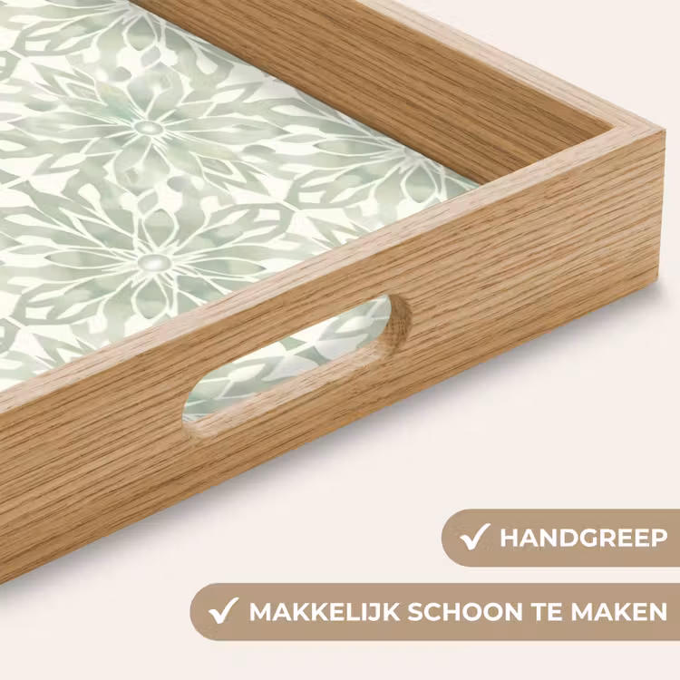 Dienblad - Saliegroen - Symmetrisch - Mandala - Ornament - Patroon — 5
