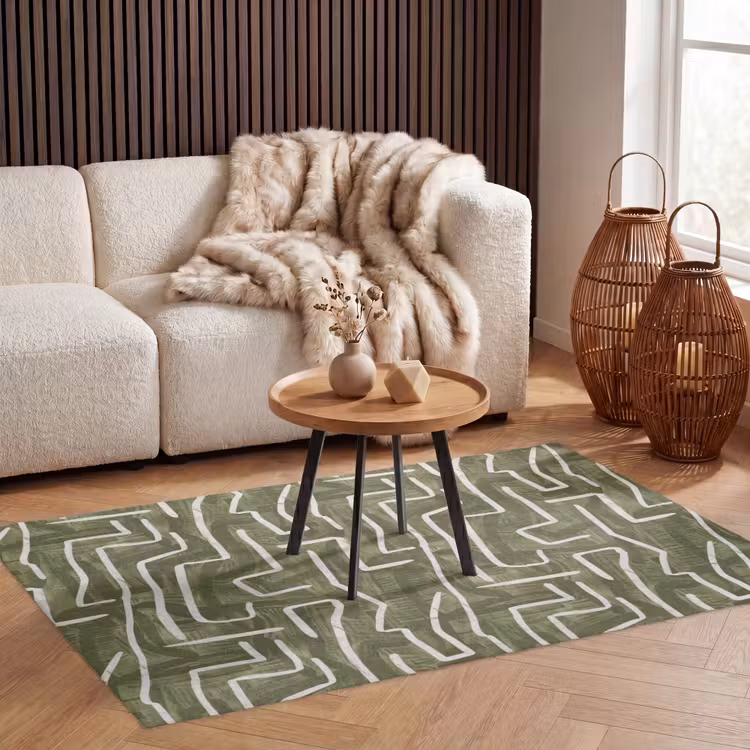 Vloerkleed - Groen - Abstract - Penseelstreken - Patroon — 3