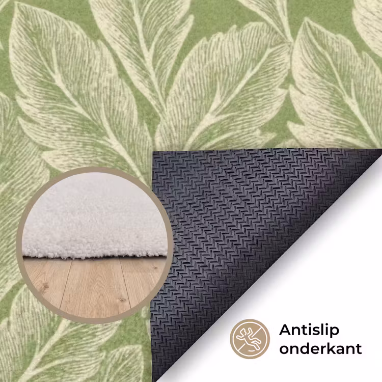 Vloerkleed - Groen - Botanisch - Bladeren - Vintage - Patroon — 4