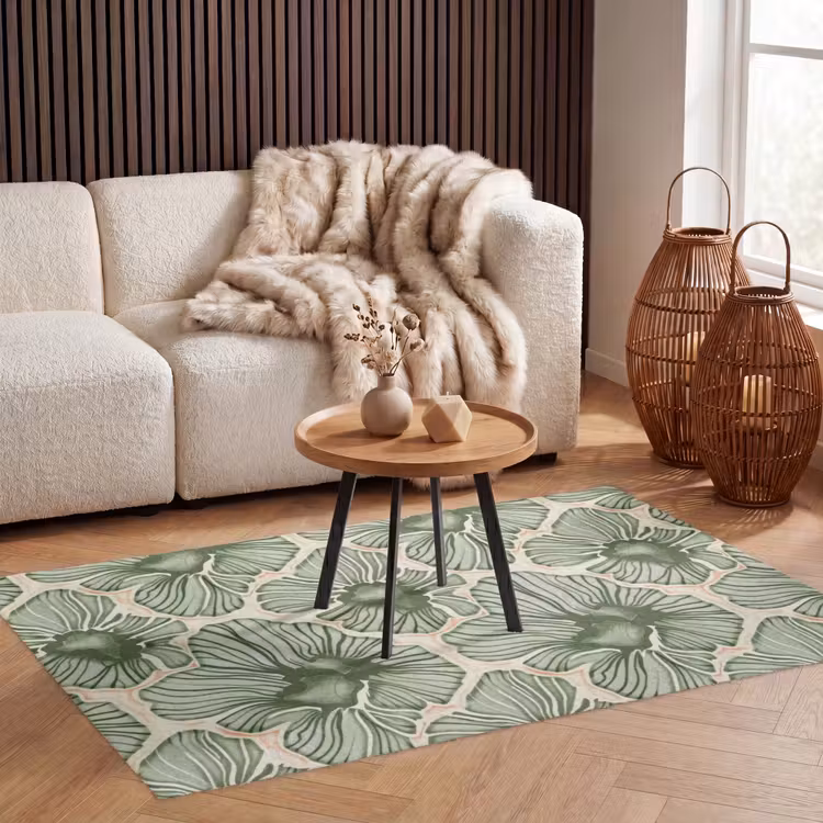 Vloerkleed - Groen - Botanisch - Bloemen - Organisch - Patroon — 3