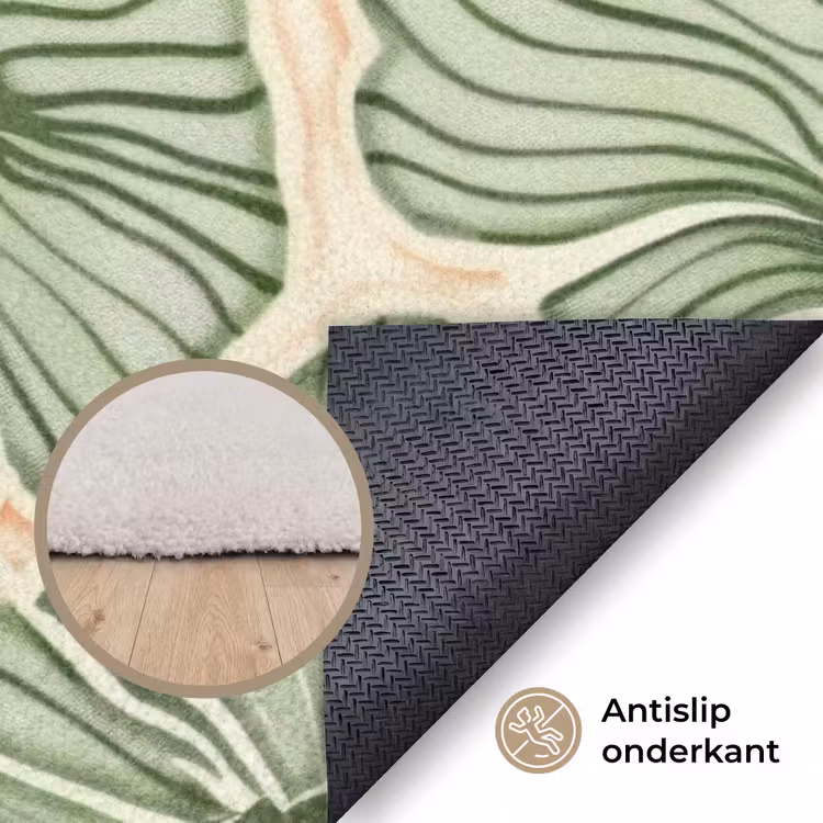 Vloerkleed - Groen - Botanisch - Bloemen - Organisch - Patroon — 4