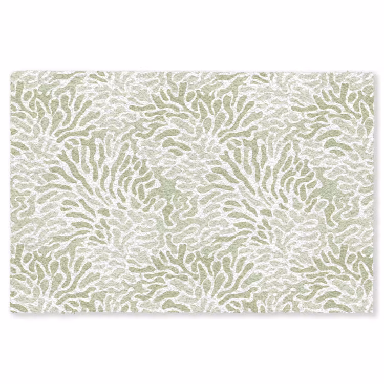 Vloerkleed - Saliegroen - Abstract - Organisch - Koraal - Patroon — 1