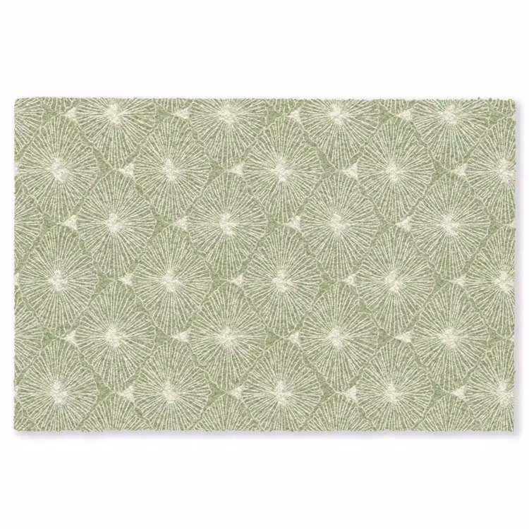 Vloerkleed - Saliegroen - Botanisch - Ruiten - Organisch - Patroon — 1