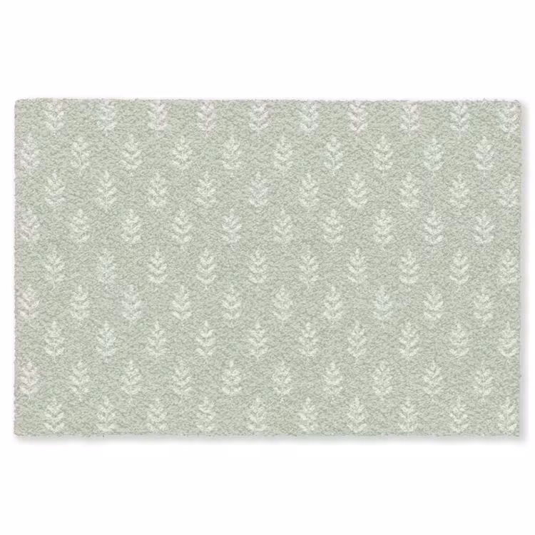 Vloerkleed - Saliegroen - Botanisch - Takjes - Minimalistisch - Patroon — 1