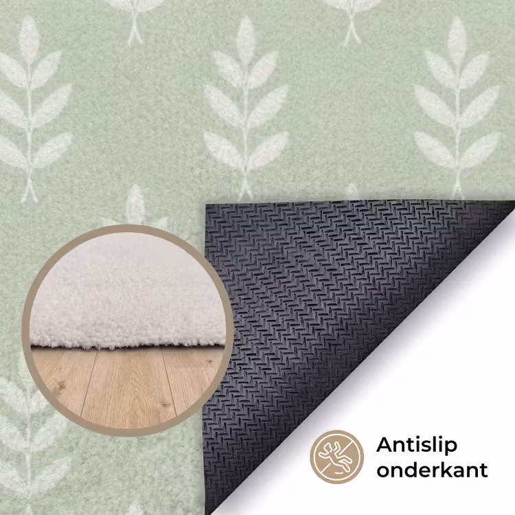 Vloerkleed - Saliegroen - Botanisch - Takjes - Minimalistisch - Patroon — 4