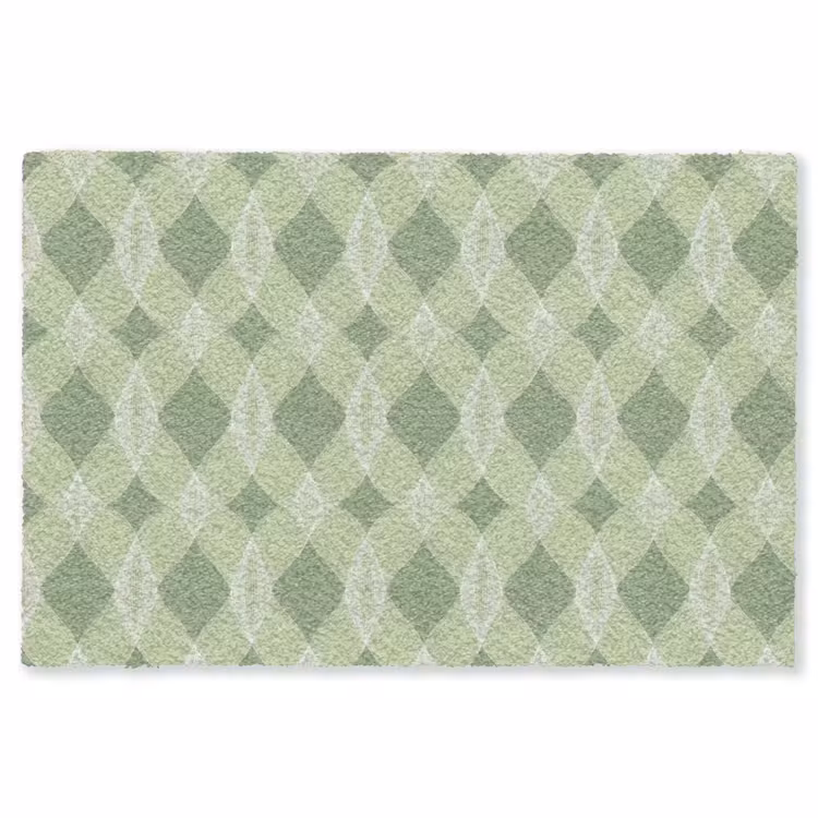 Vloerkleed - Saliegroen - Geometrisch - Organisch - Traliewerk - Patroon — 1