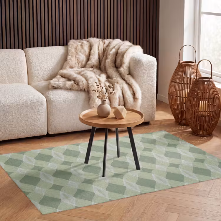 Vloerkleed - Saliegroen - Geometrisch - Organisch - Traliewerk - Patroon — 3
