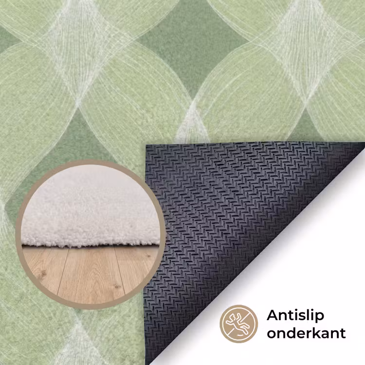 Vloerkleed - Saliegroen - Geometrisch - Organisch - Traliewerk - Patroon — 4