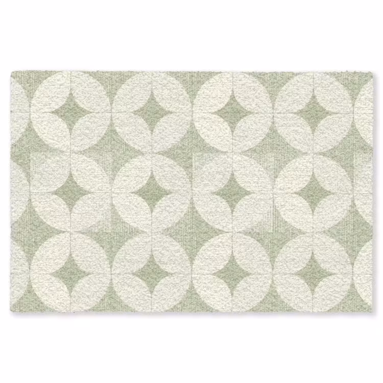 Vloerkleed - Saliegroen - Geometrisch - Retro - Mid-Century - Patroon — 1