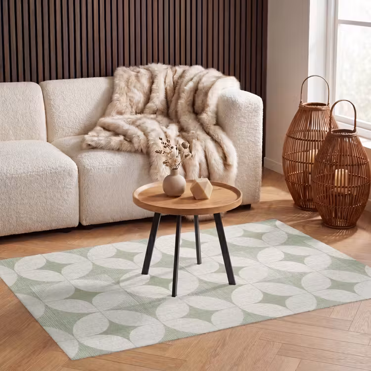 Vloerkleed - Saliegroen - Geometrisch - Retro - Mid-Century - Patroon — 3