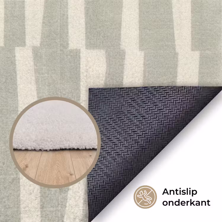 Vloerkleed - Saliegroen - Strepen - Geometrisch - Textuur - Patroon — 4