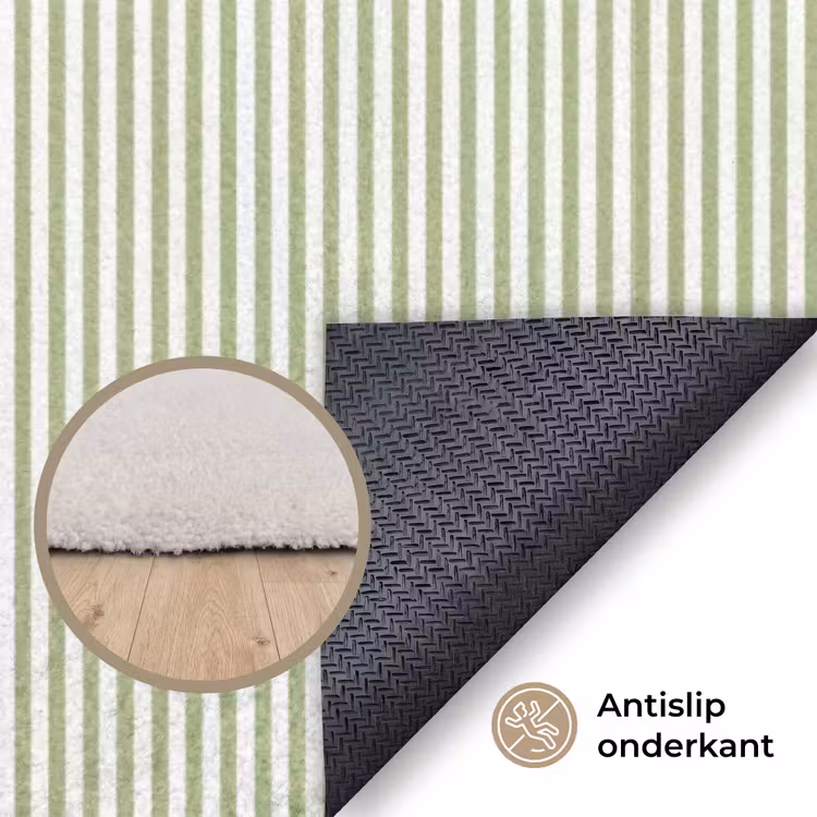 Vloerkleed - Saliegroen - Strepen - Minimalistisch - Patroon — 4