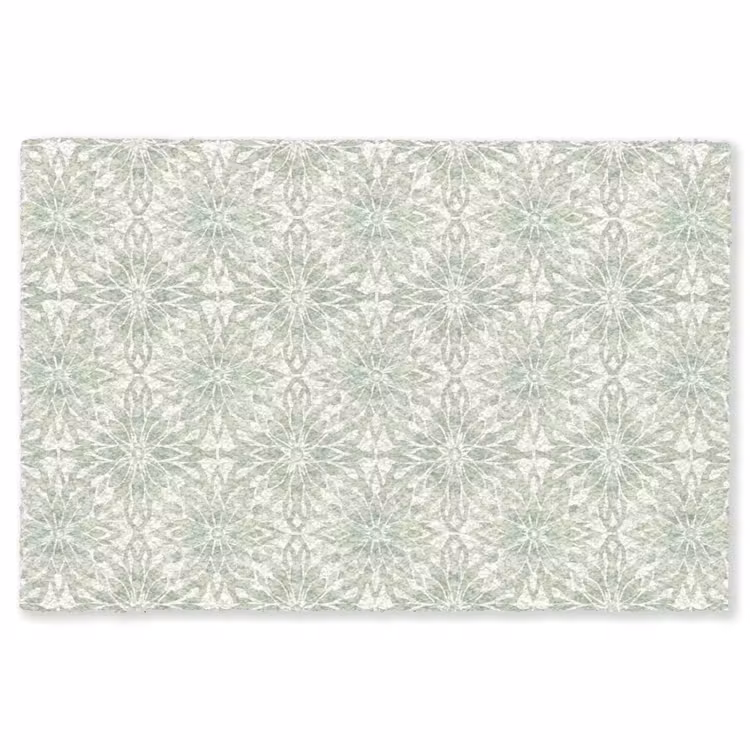 Vloerkleed - Saliegroen - Symmetrisch - Mandala - Ornament - Patroon — 1