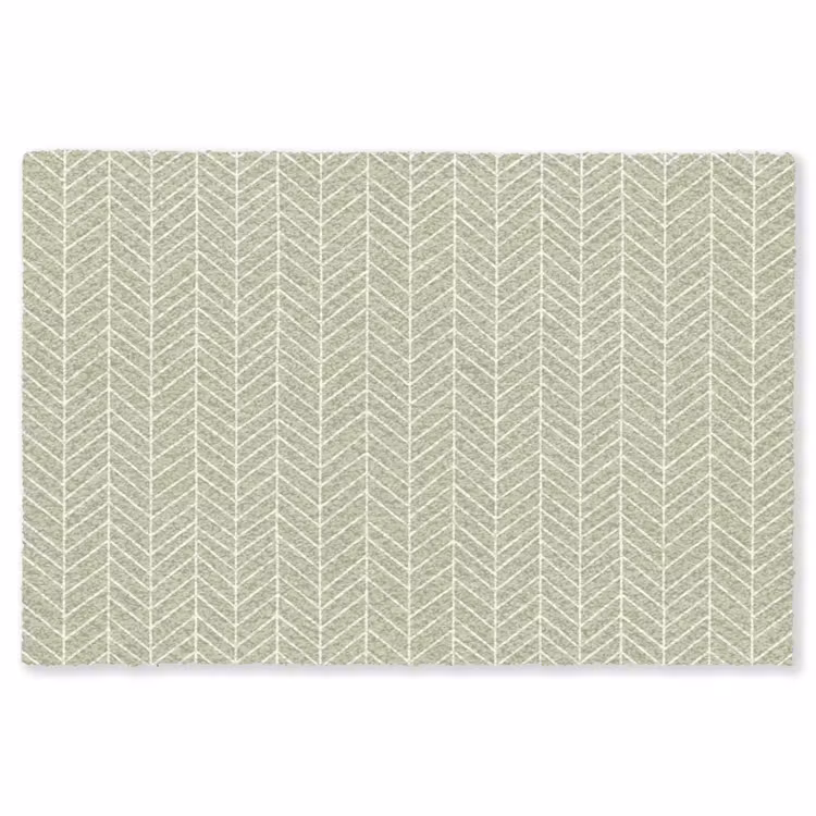 Vloerkleed - Saliegroen - Visgraat - Geometrisch - Patroon — 1