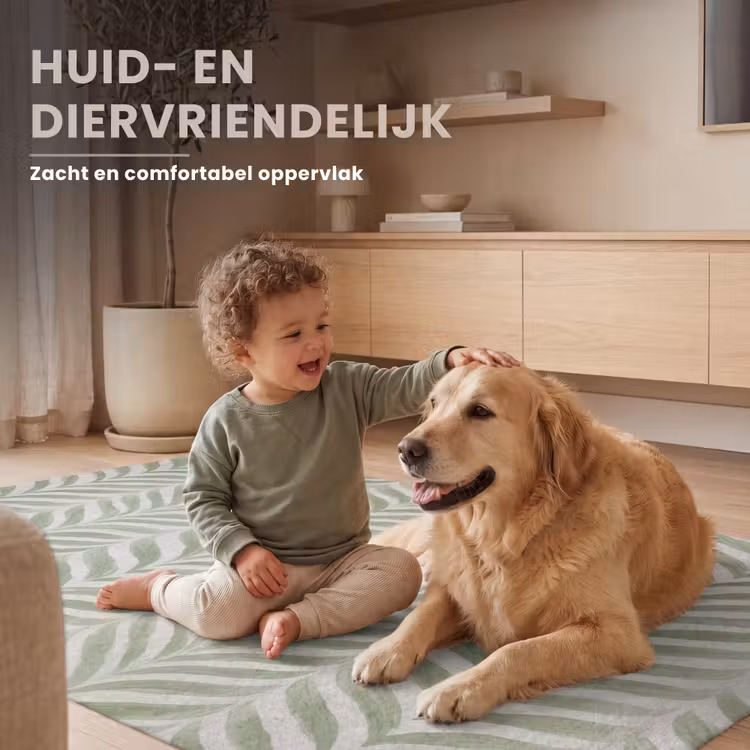 Vloerkleed - Saliegroen - Visgraat - Organisch - Penseelstreken - Patroon — 6