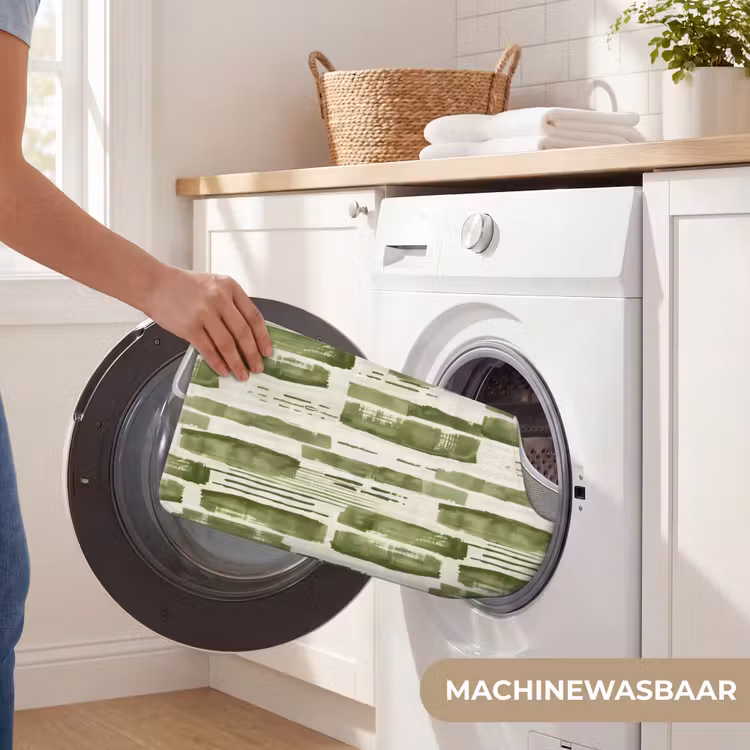 WC Mat - Groen - Abstract - Penseelstreken - Linnen - Patroon — 6