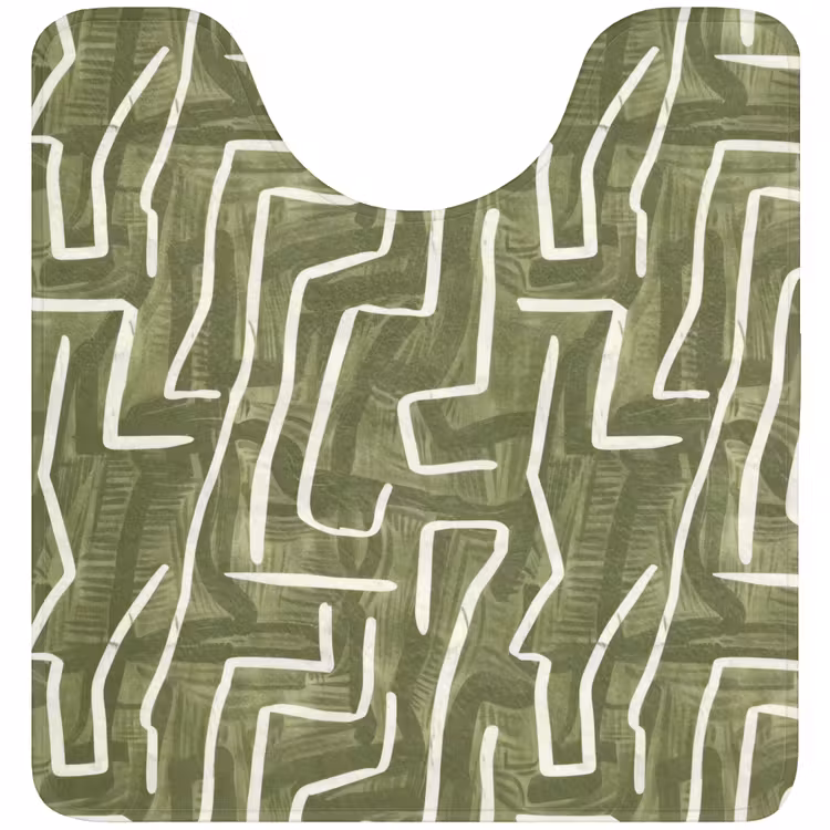 WC Mat - Groen - Abstract - Penseelstreken - Patroon — 1