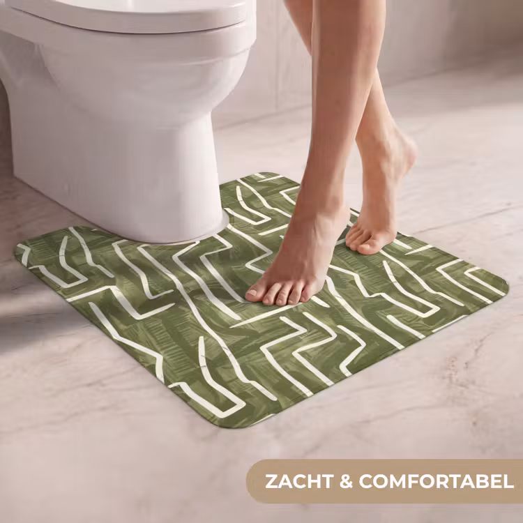 WC Mat - Groen - Abstract - Penseelstreken - Patroon — 5