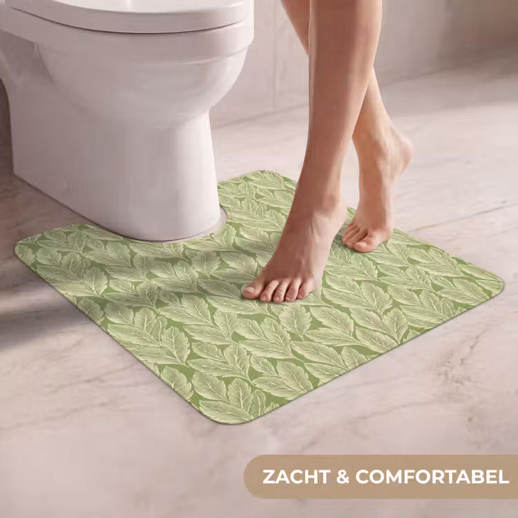 WC Mat - Groen - Botanisch - Bladeren - Vintage - Patroon — 5