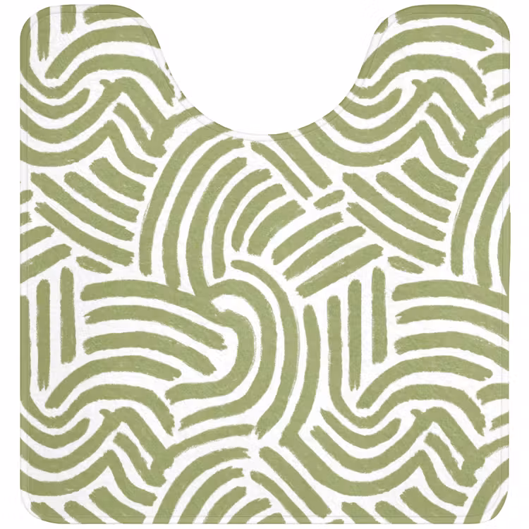 WC Mat - Saliegroen - Abstract - Bogen - Handgetekend - Patroon — 1