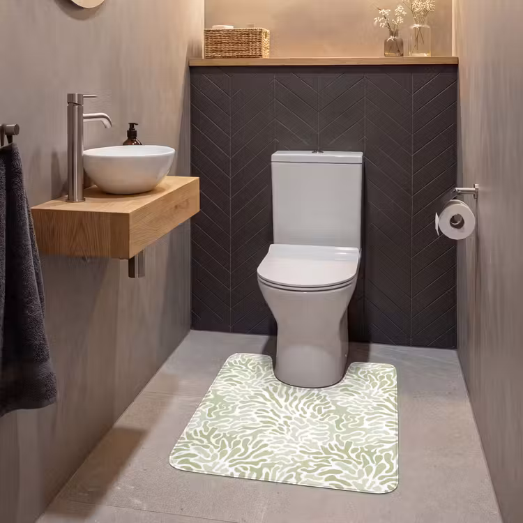 WC Mat - Saliegroen - Abstract - Organisch - Koraal - Patroon — 2