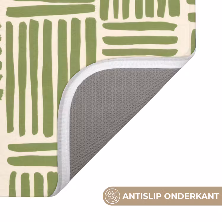 WC Mat - Saliegroen - Blokken - Handgetekend - Patroon — 4