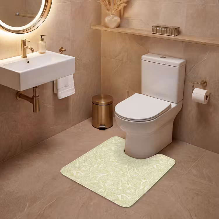 WC Mat - Saliegroen - Botanisch - Bladeren - Handgetekend - Patroon — 3