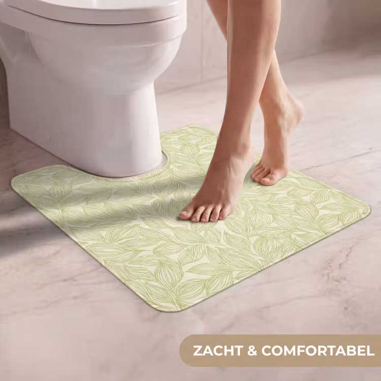 WC Mat - Saliegroen - Botanisch - Bladeren - Handgetekend - Patroon — 5