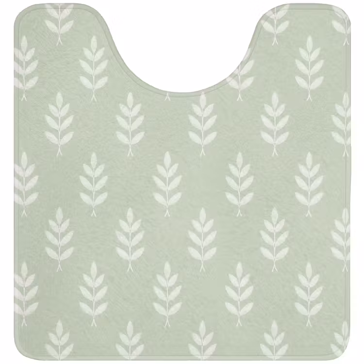 WC Mat - Saliegroen - Botanisch - Takjes - Minimalistisch - Patroon — 1