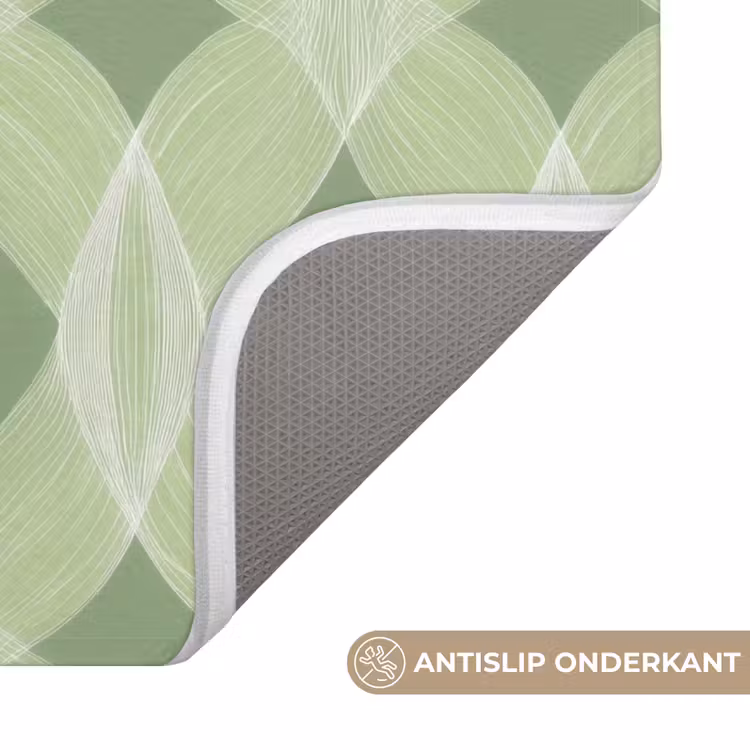 WC Mat - Saliegroen - Geometrisch - Organisch - Traliewerk - Patroon — 4