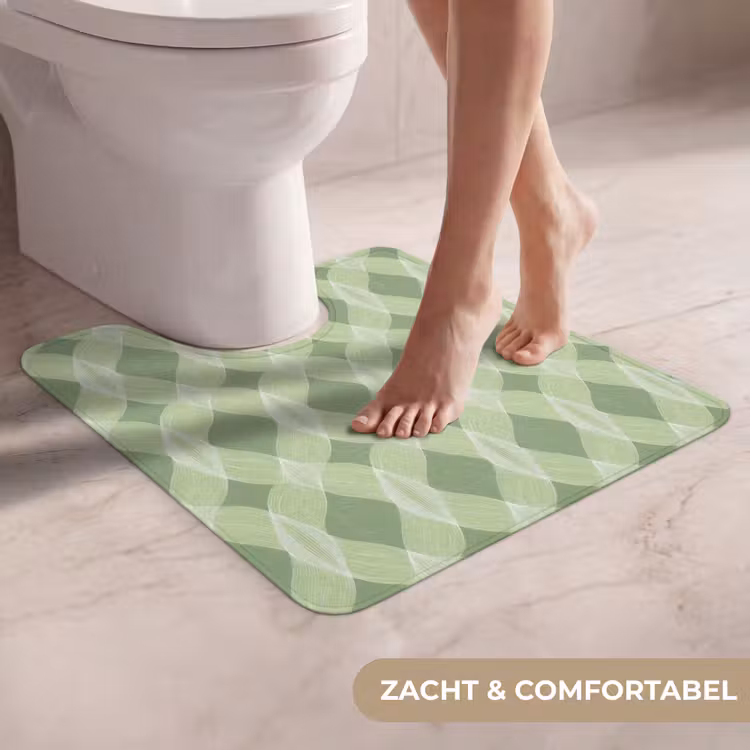 WC Mat - Saliegroen - Geometrisch - Organisch - Traliewerk - Patroon — 5
