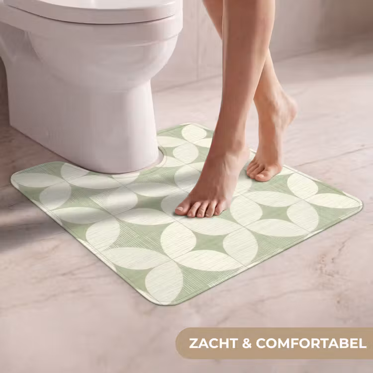 WC Mat - Saliegroen - Geometrisch - Retro - Mid-Century - Patroon — 5