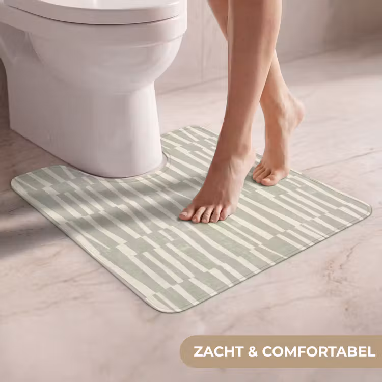 WC Mat - Saliegroen - Strepen - Geometrisch - Textuur - Patroon — 5