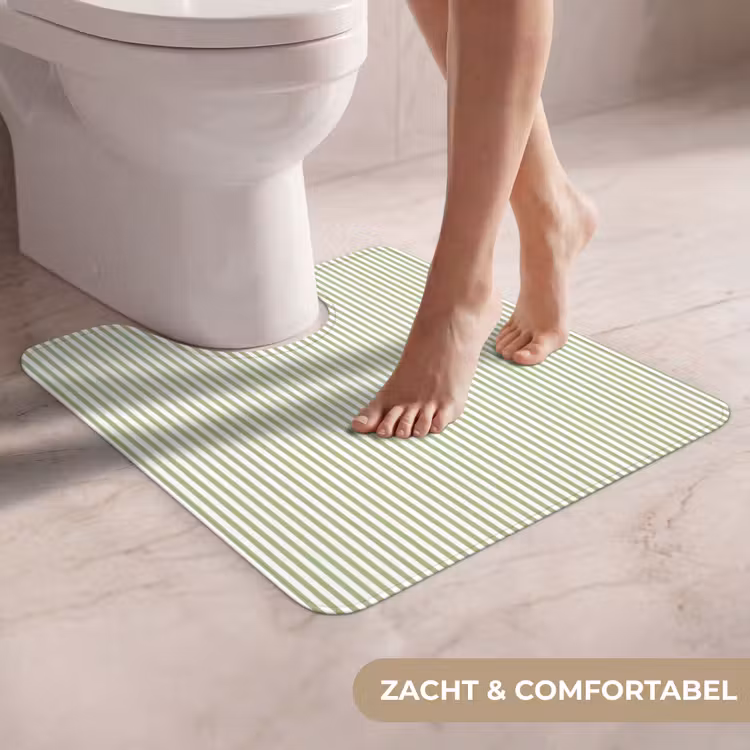 WC Mat - Saliegroen - Strepen - Minimalistisch - Patroon — 5