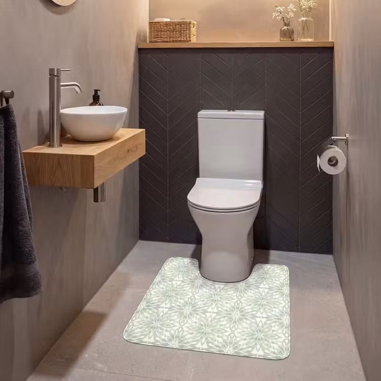 WC Mat - Saliegroen - Symmetrisch - Mandala - Ornament - Patroon — 2