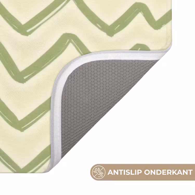 WC Mat - Saliegroen - Zigzag - Handgetekend - Patroon — 4