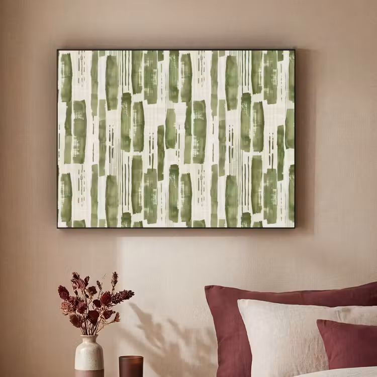Art frame - Groen - Abstract - Penseelstreken - Linnen - Patroon — 3