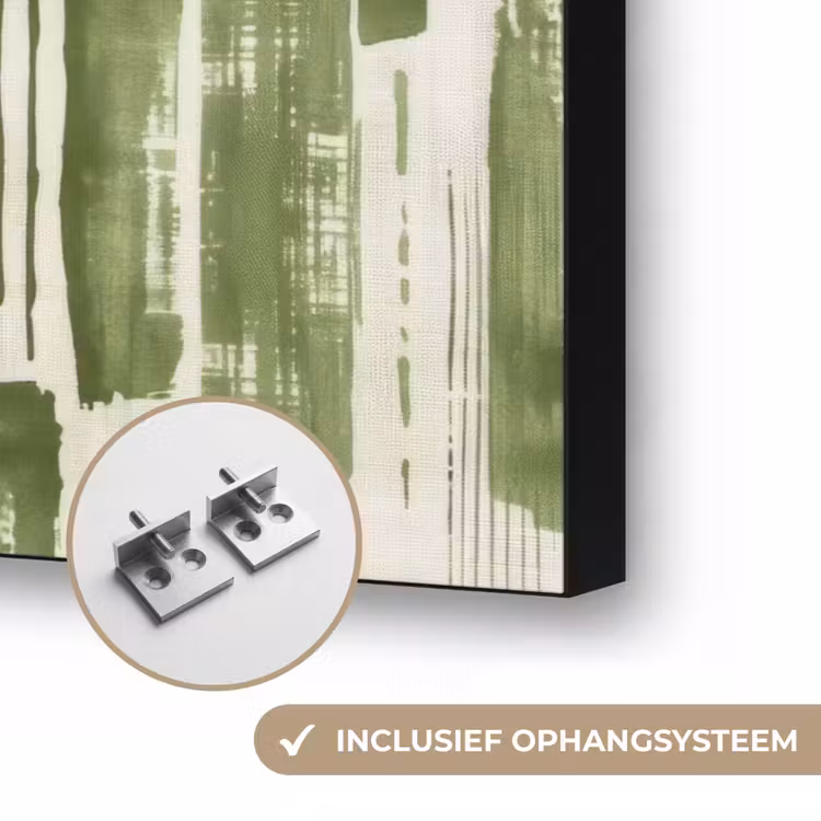 Art frame - Groen - Abstract - Penseelstreken - Linnen - Patroon — 6