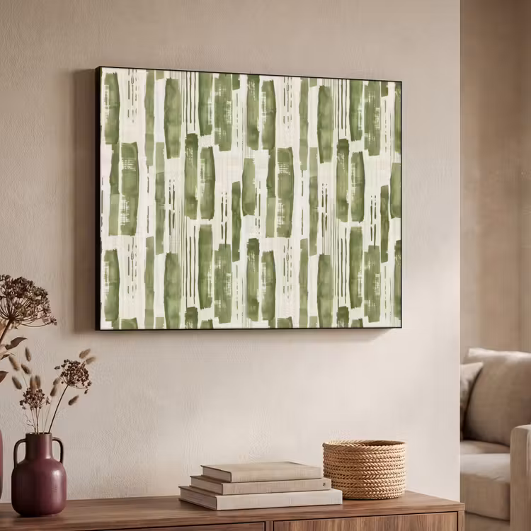 Art frame - Groen - Abstract - Penseelstreken - Linnen - Patroon — 7